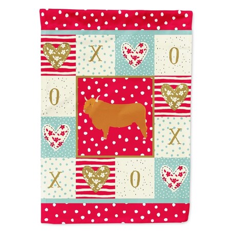 Carolines Treasures 28 x 0.01 x 40 in. Highland Cow Love Flag Canvas House Size CK5247CHF